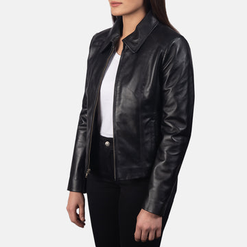 Edinburgh leather jacket in black – men’s sleek leather outerwear with modern American street style