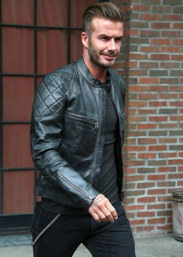 David Beckham Leather Motorcycle Jacket - Arvo