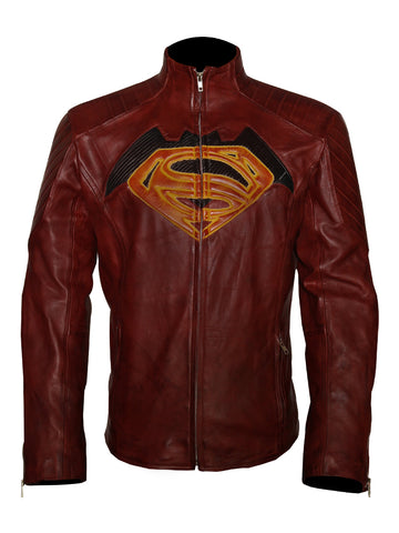"Batman vs Superman leather jacket for cosplay and streetwear"
"Black padded superhero jacket with stand-up collar"
"Faux leather Batman Superman cosplay jacket for men"
"DC Comics inspired cosplay jacket with shoulder padding"
"Close-up of Batman vs Superman leather jacket material and fit"