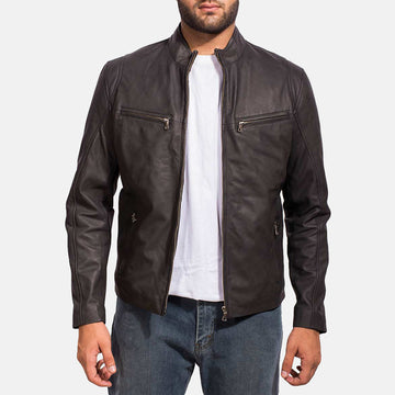 Men's Iconic Black Leather Motorcycle Jacket - Arvo