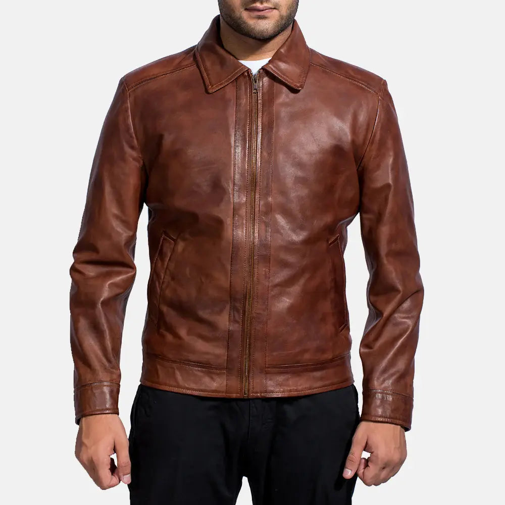 INFERNO BROWN LEATHER JACKET - Arvo 