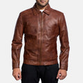 INFERNO BROWN LEATHER JACKET - Arvo 