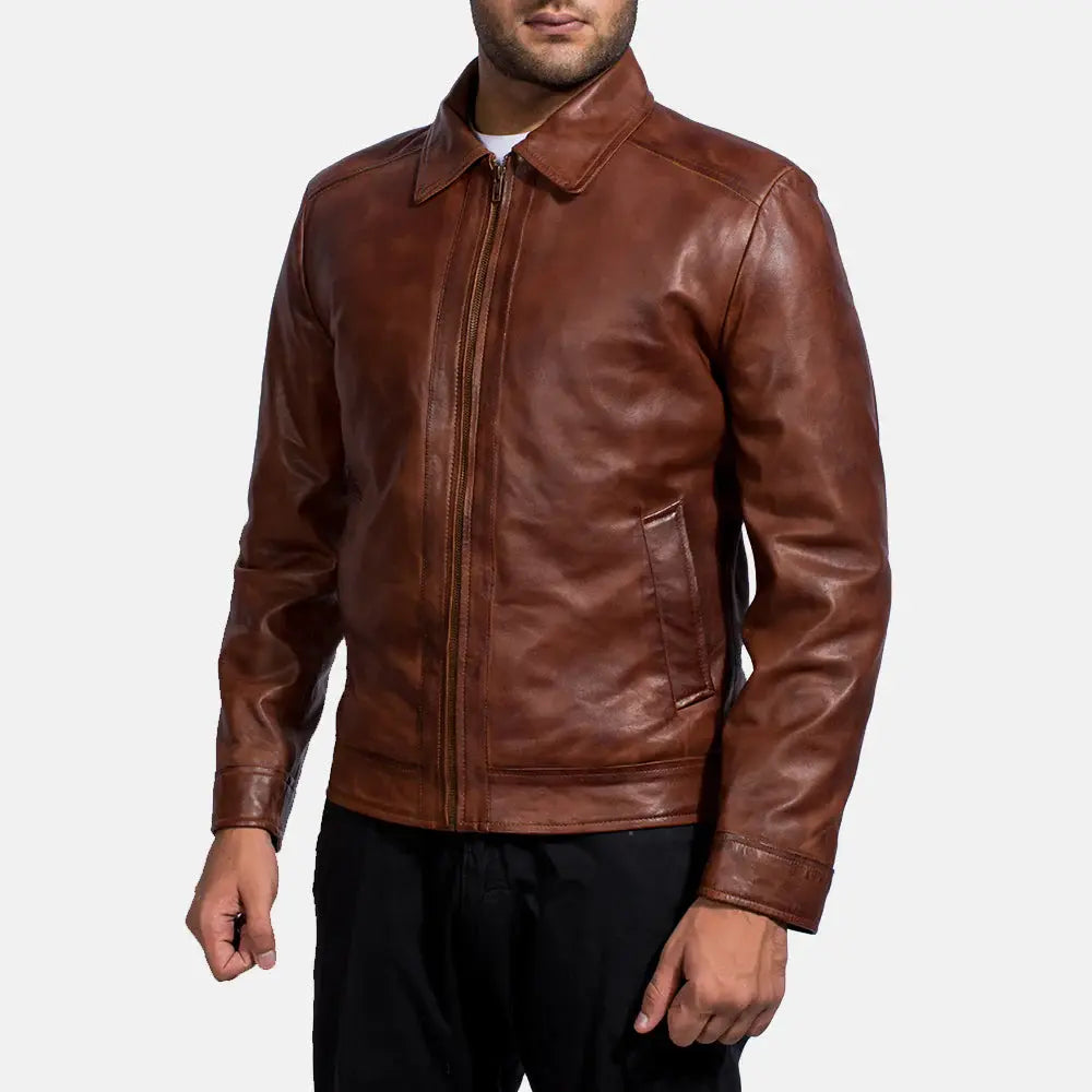 INFERNO BROWN LEATHER JACKET - Arvo 