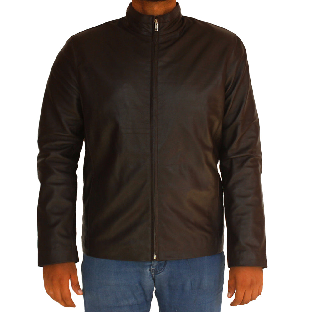 Men’s Halloween Motorhead leather jacket with skull and flame design

