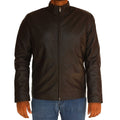 Men’s Halloween Motorhead leather jacket with skull and flame design

