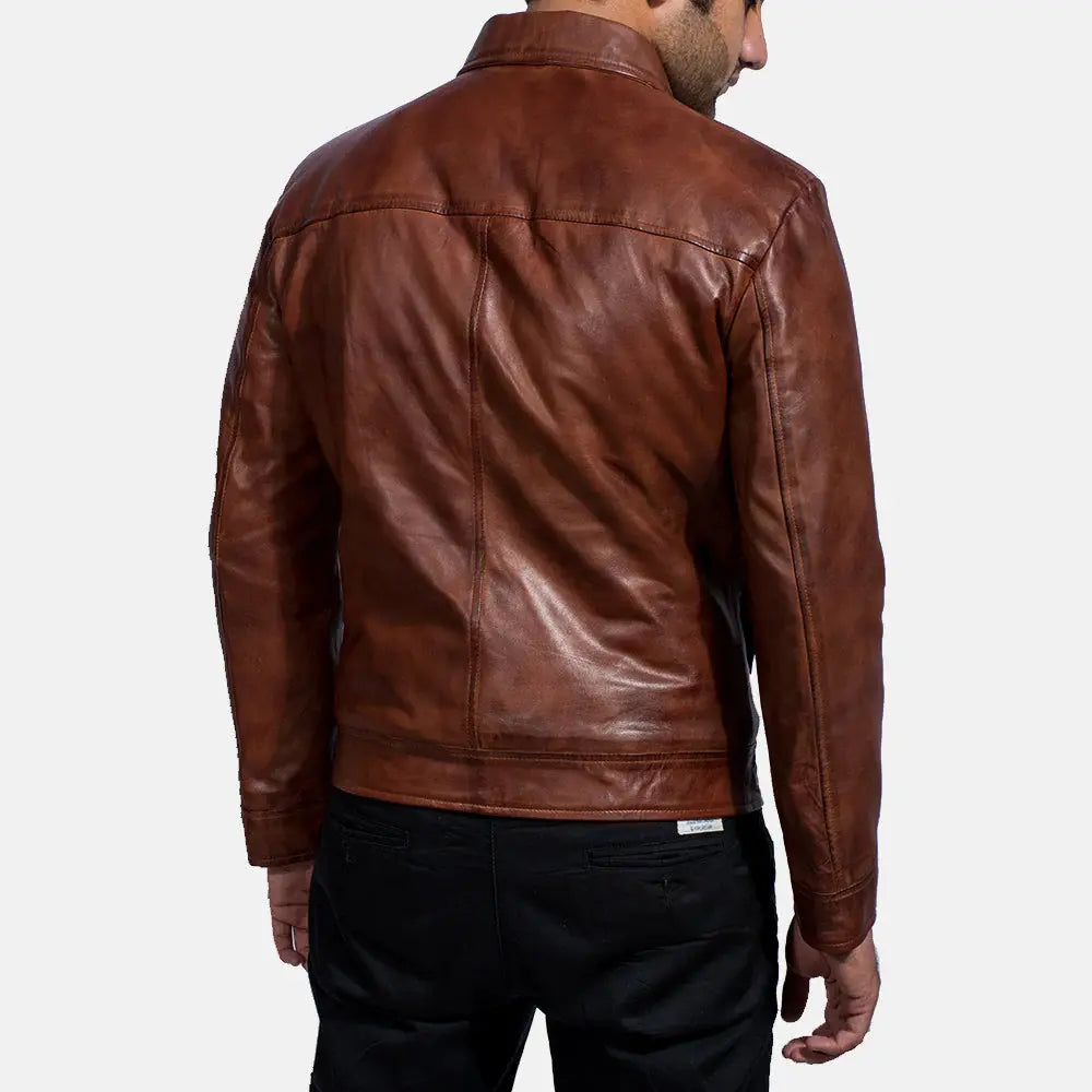 INFERNO BROWN LEATHER JACKET - Arvo 