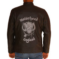 Men’s Halloween Motorhead leather jacket with skull and flame design

