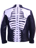Skeleton Leather Jacket For Mens Motorcycle Bikers Costume - Arvo 