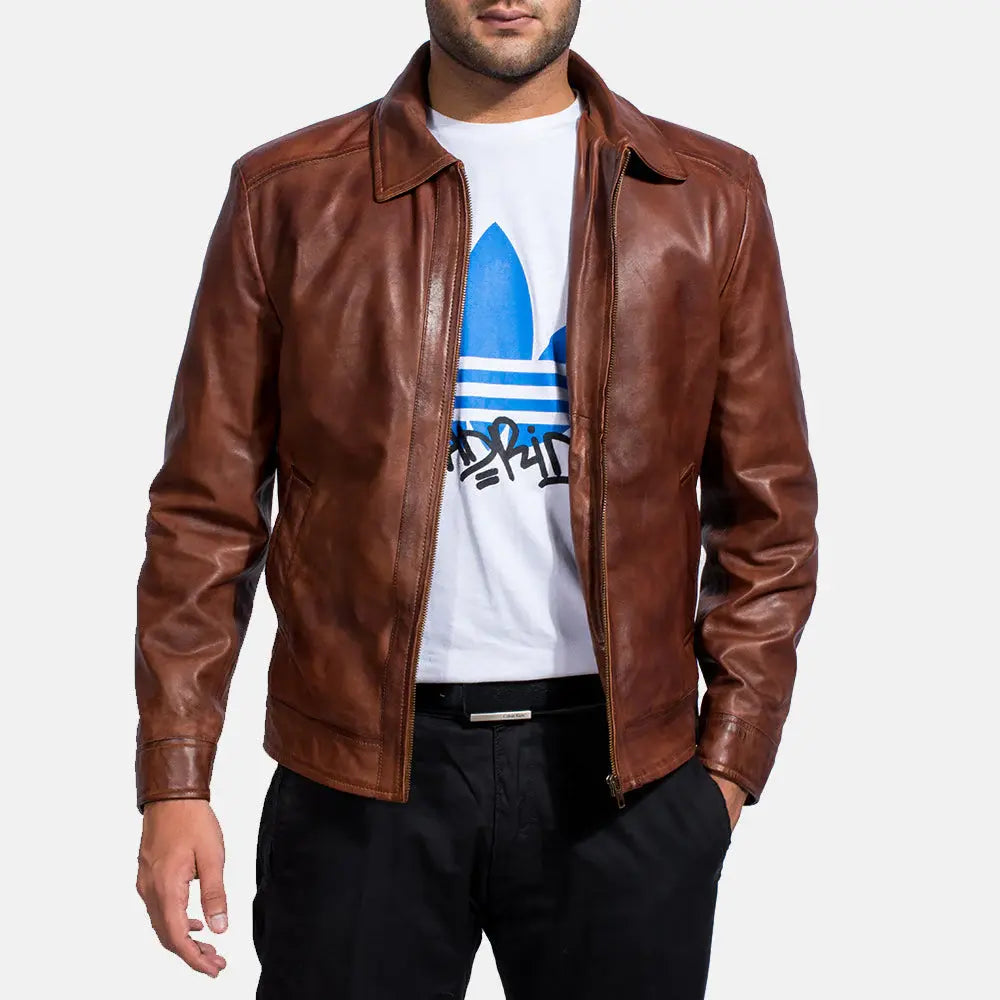INFERNO BROWN LEATHER JACKET - Arvo 