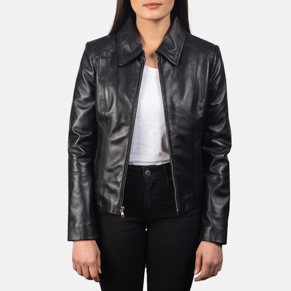 Edinburgh leather jacket in black – men’s sleek leather outerwear with modern American street style

