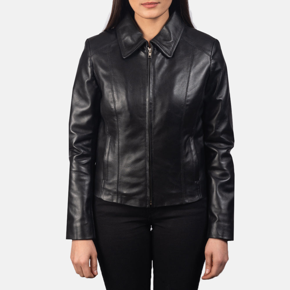 Edinburgh leather jacket in black – men’s sleek leather outerwear with modern American street style

