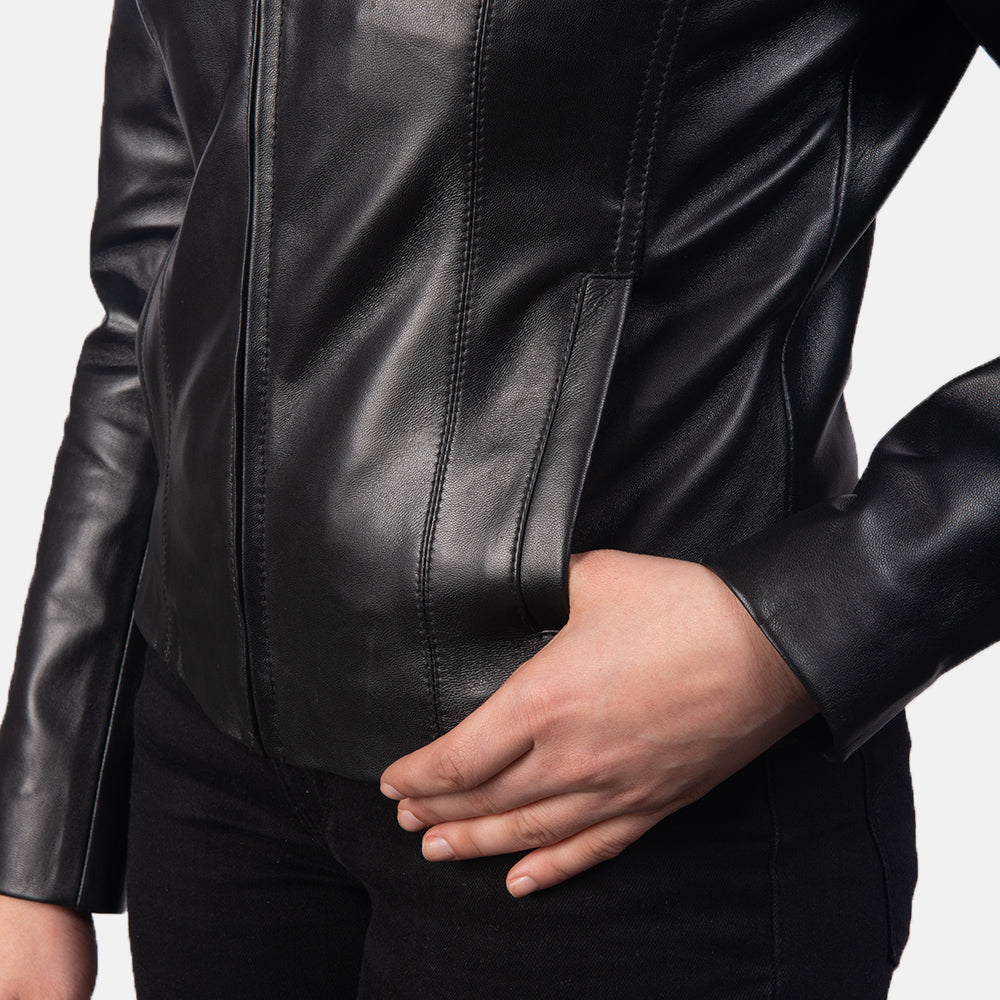 Edinburgh leather jacket in black – men’s sleek leather outerwear with modern American street style

