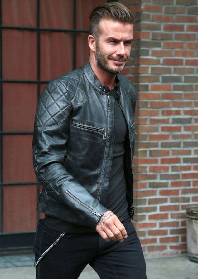 David Beckham Leather Motorcycle Jacket - Arvo 