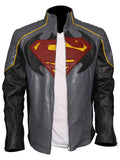 Batman vs Superman leather jacket with padded shoulders