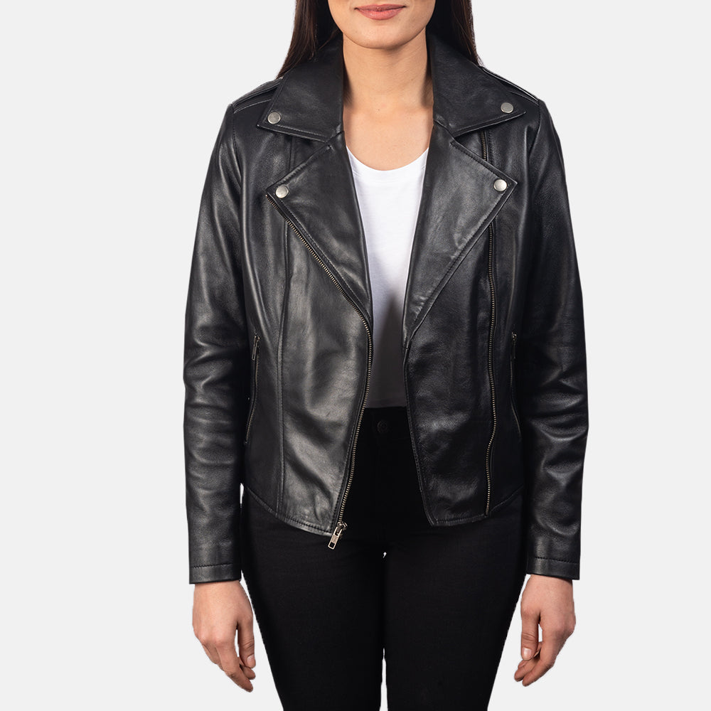 Glasgow black moto jacket – sleek men’s leather motorcycle jacket with modern American streetwear style

