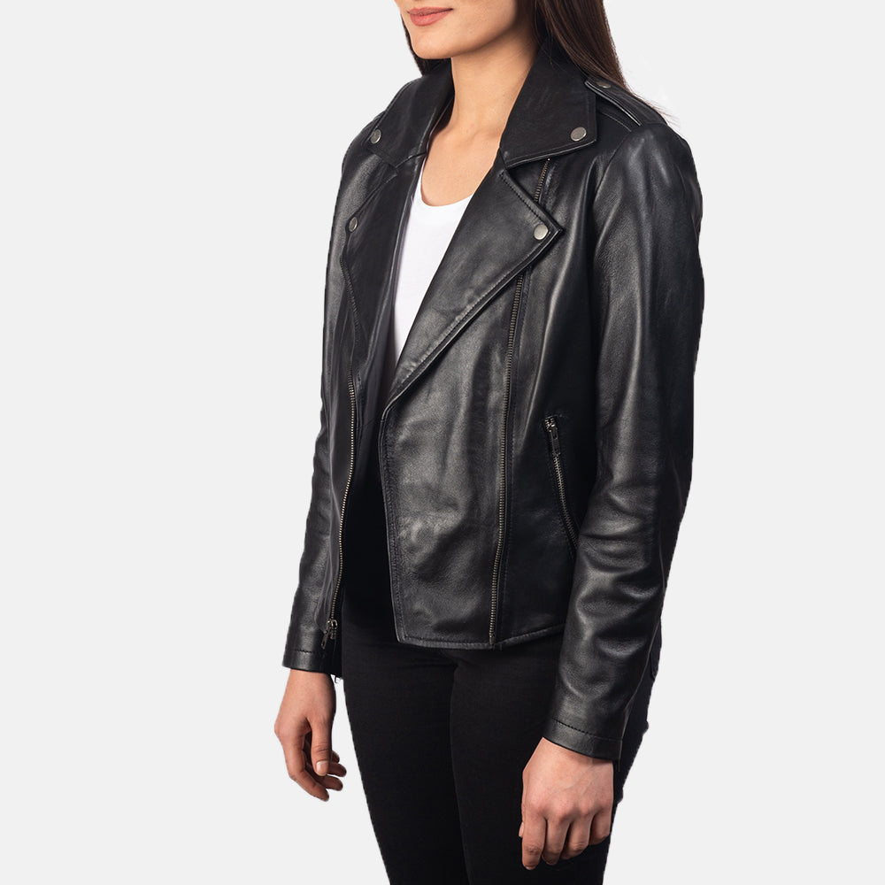 Glasgow black moto jacket – sleek men’s leather motorcycle jacket with modern American streetwear style

