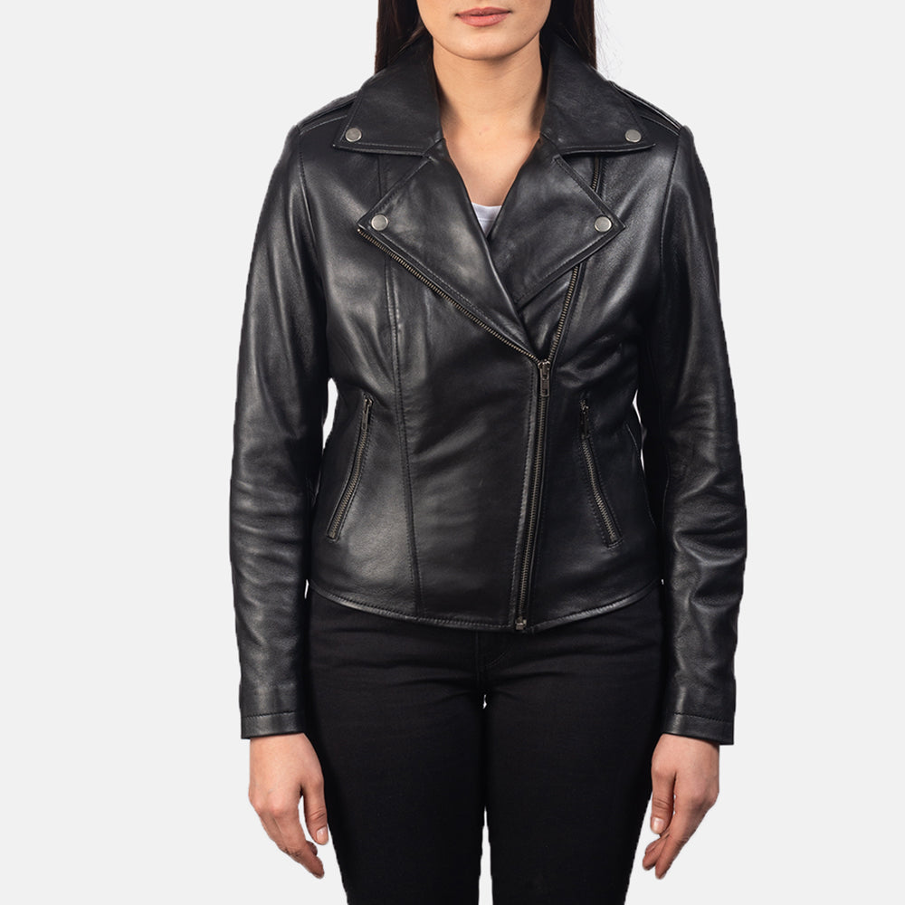 Glasgow black moto jacket – sleek men’s leather motorcycle jacket with modern American streetwear style

