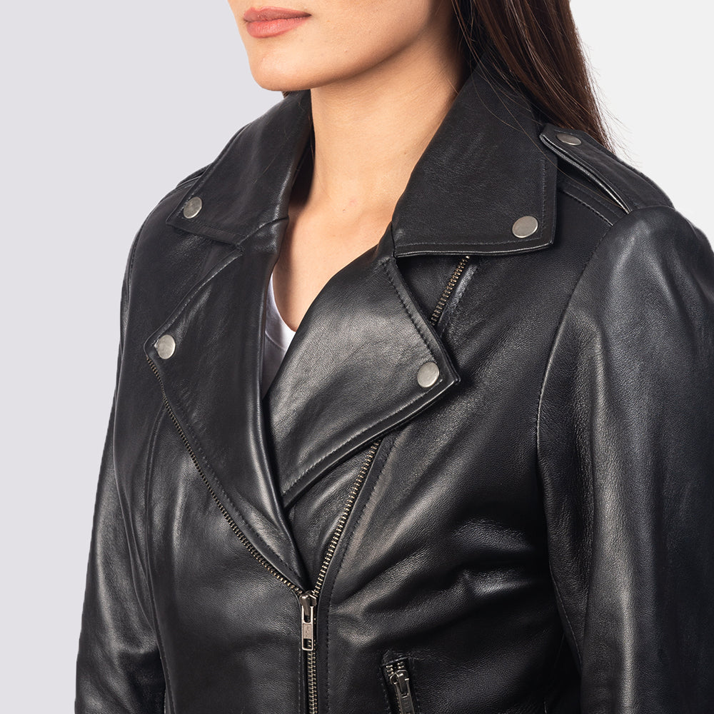 Glasgow black moto jacket – sleek men’s leather motorcycle jacket with modern American streetwear style

