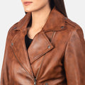 Forfar brown leather moto jacket – rugged men’s motorcycle jacket with classic American style


