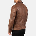 LAVENDARD BROWN LEATHER BIKER JACKET - Arvo 