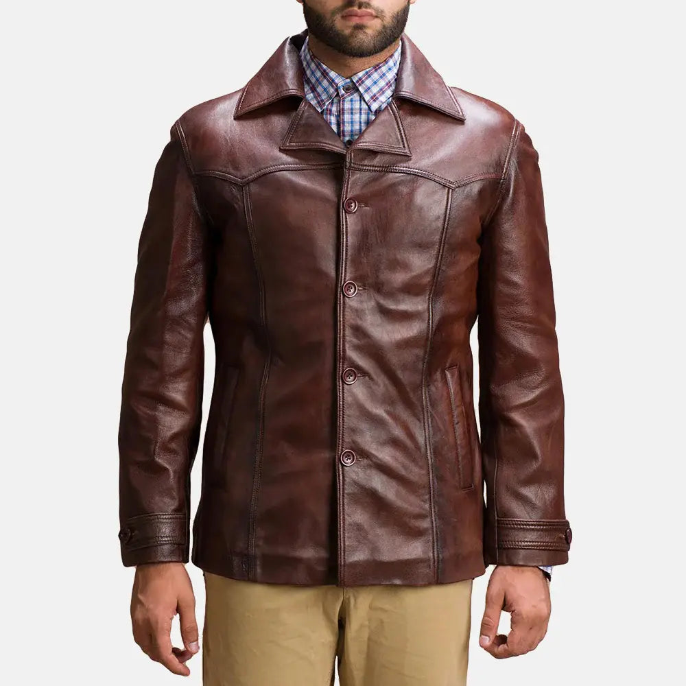 VINCENT ALLEY BROWN LEATHER JACKET - Arvo 