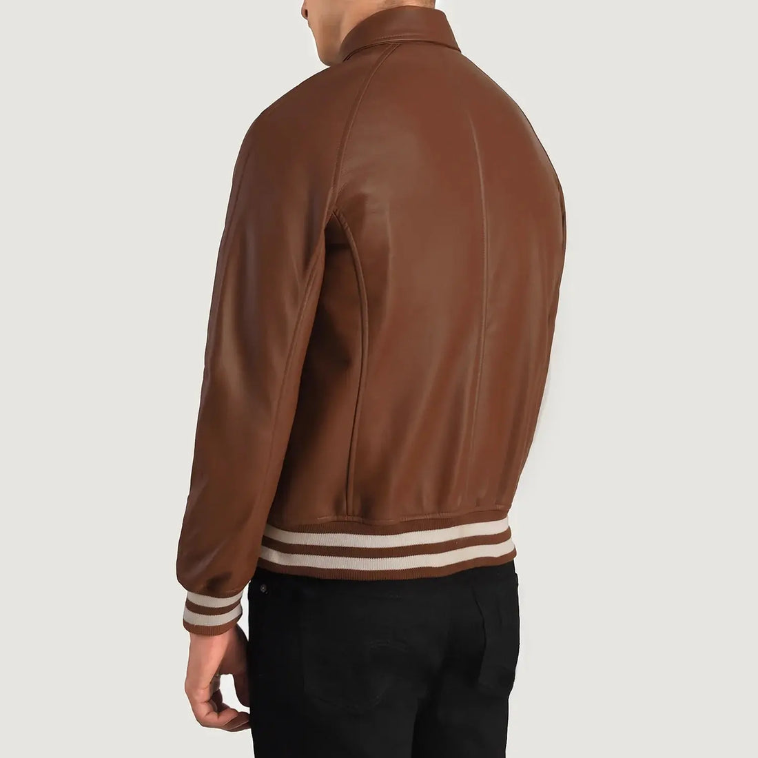 WALTON BROWN LEATHER VARSITY JACKET - Arvo 