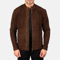 CHARCOAL MOCHA SUEDE BIKER JACKET - Arvo 