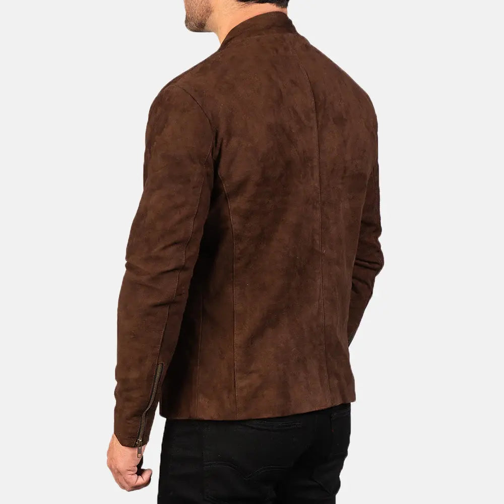 CHARCOAL MOCHA SUEDE BIKER JACKET - Arvo 