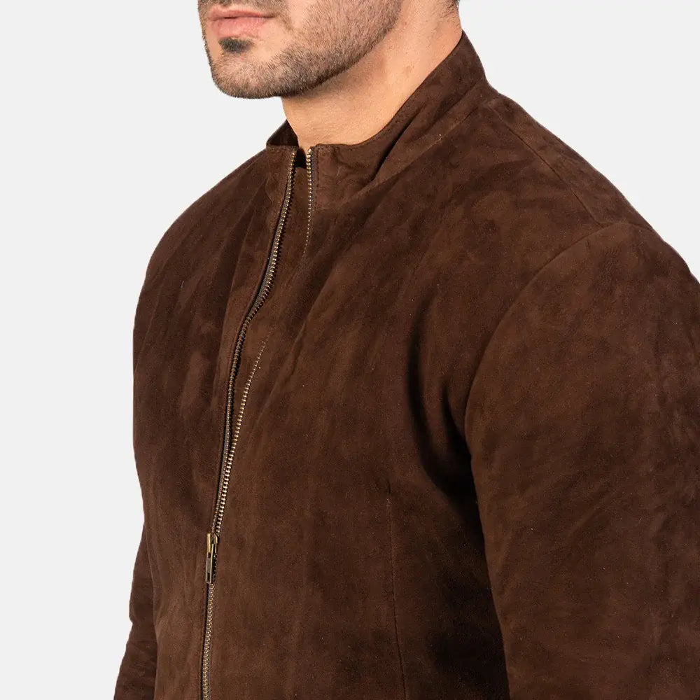 CHARCOAL MOCHA SUEDE BIKER JACKET - Arvo 