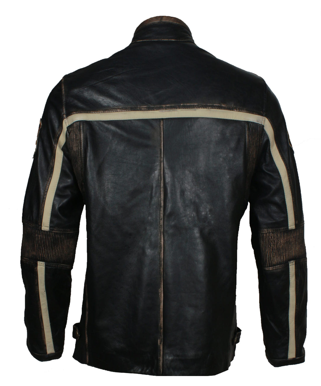 Men’s black Ride Speed Metal leather jacket with edgy biker design

