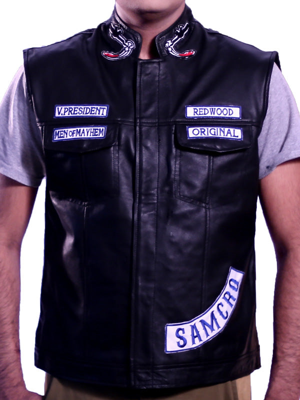 Jax Teller  Motorcycle  Vest Leather - Arvo 