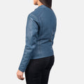 Grangemouth blue leather moto jacket – stylish men’s motorcycle jacket with bold American streetwear vibe

