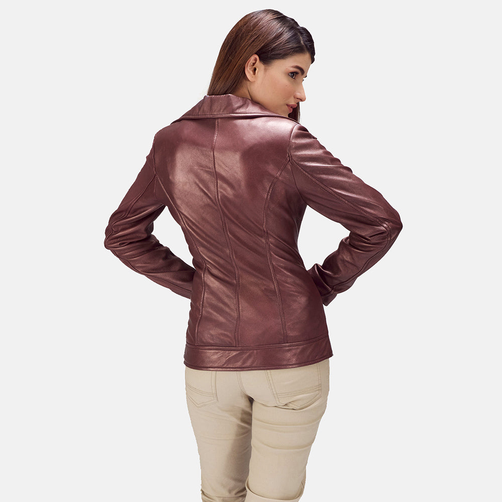 Elgin leather biker jacket in maroon – men’s stylish and durable motorcycle jacket with American streetwear appeal