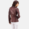 Oban women’s leather blazer in black – stylish tailored blazer with premium leather for American fashion

