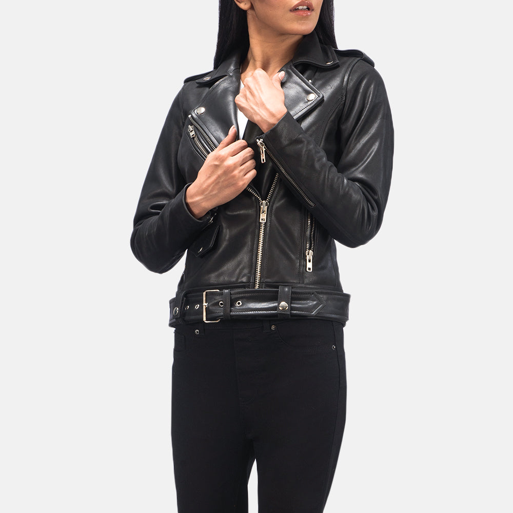 Front view of Bishopbriggs black biker jacket – rugged leather moto jacket for men in the USA

Bishopbriggs men’s biker jacket in black – edgy American fashion inspired by classic motorcycle gear

Close-up of zippers on Bishopbriggs black leather jacket – premium biker jacket for U.S. riders and fashion lovers

Model wearing Bishopbriggs black biker jacket – bold streetwear look for men in the United States

Back of Bishopbriggs biker jacket in black – durable men’s leather outerwear with USA-inspired desig