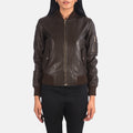 Front view of Dingwall brown bomber jacket – rugged men’s leather outerwear for U.S. fall and winter fashion

Dingwall men’s bomber jacket in brown – vintage-inspired flight jacket for American streetwear style

Close-up of brown leather texture on Dingwall bomber jacket – durable, high-quality outerwear for U.S. customers

Model wearing Dingwall brown bomber jacket – timeless aviator look for men in the United States

Back of Dingwall bomber jacket in brown – classic men’s bomber jacket with American herit