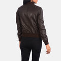 Front view of Dingwall brown bomber jacket – rugged men’s leather outerwear for U.S. fall and winter fashion

Dingwall men’s bomber jacket in brown – vintage-inspired flight jacket for American streetwear style

Close-up of brown leather texture on Dingwall bomber jacket – durable, high-quality outerwear for U.S. customers

Model wearing Dingwall brown bomber jacket – timeless aviator look for men in the United States

Back of Dingwall bomber jacket in brown – classic men’s bomber jacket with American herit