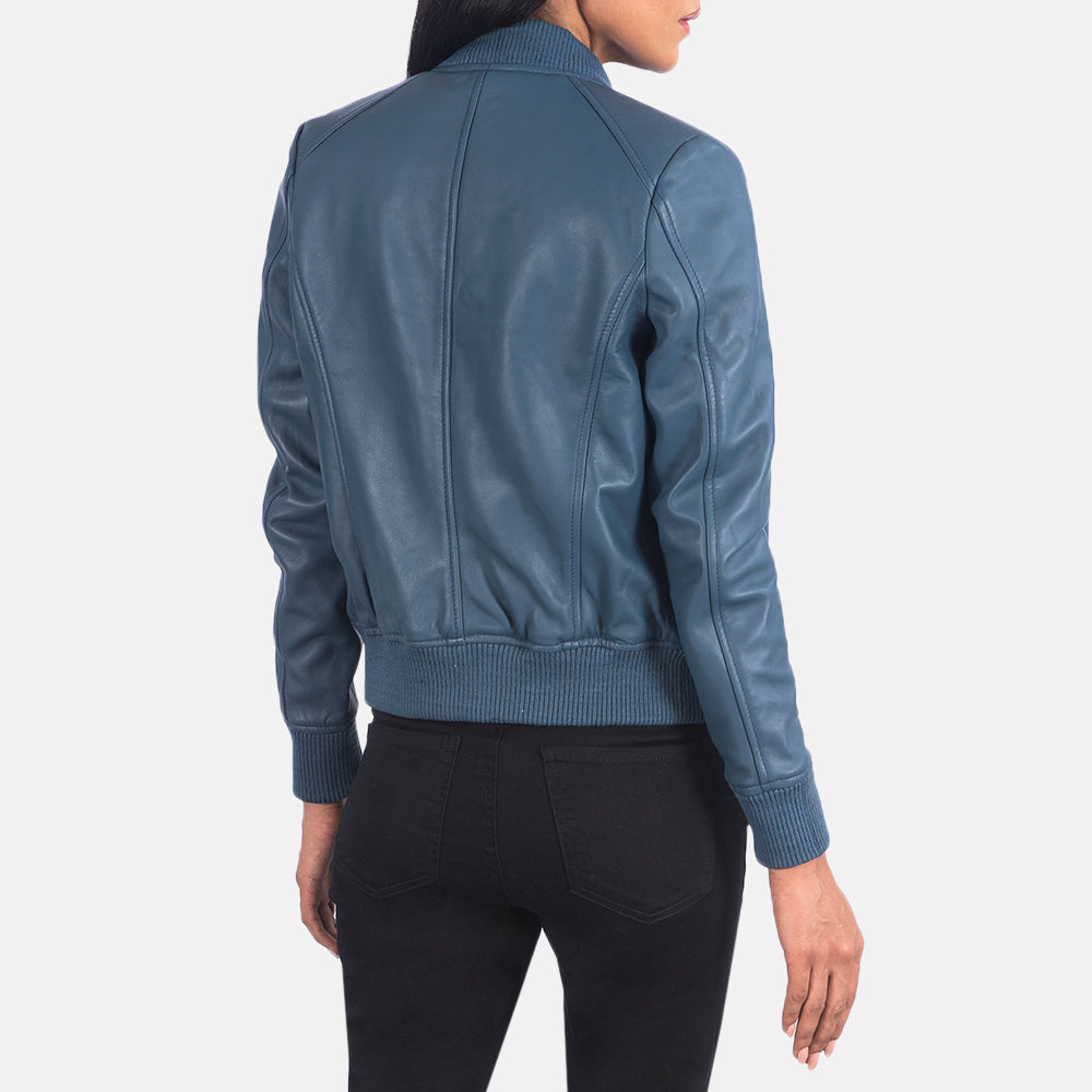 Annan women's bomber jacket in blue – stylish lightweight outerwear for women in the USA, perfect for casual and streetwear looks