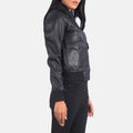 Front view of Balloch black A-2 bomber jacket – vintage-inspired men’s leather outerwear in the USA

Back of Balloch A-2 bomber jacket in black – timeless American flight jacket style for men

Detail of zipper on Balloch black leather A-2 jacket – premium bomber jacket for U.S. customers

Model wearing Balloch A-2 bomber jacket in black – classic military-inspired fashion for American men