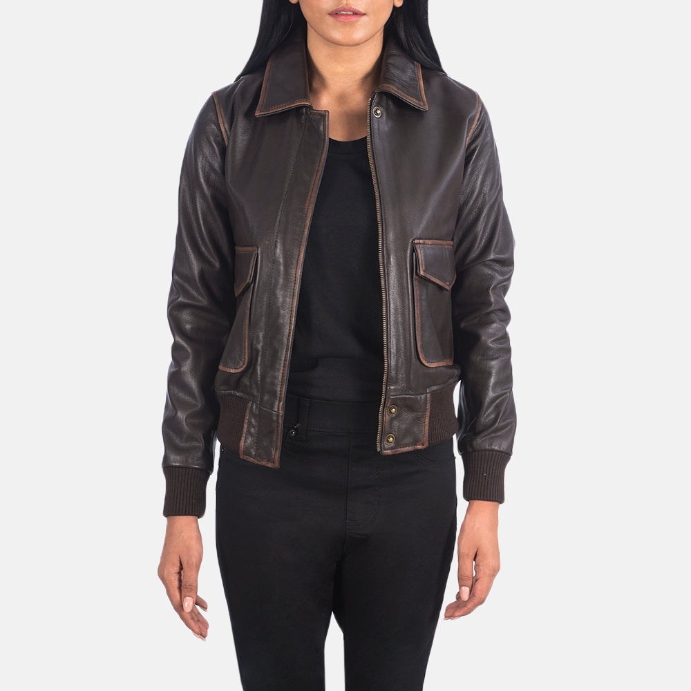 Front view of Bearsden brown bomber jacket – classic men’s outerwear for fall and winter in the USA

Bearsden men’s leather bomber jacket in brown – timeless American aviation-inspired fashion

Side profile of brown Bearsden bomber jacket – premium leather jacket for U.S. men

Close-up of brown leather texture on Bearsden bomber jacket – durable and stylish outerwear made for American lifestyles

Model wearing Bearsden brown bomber jacket – casual leather look for men in the United States

