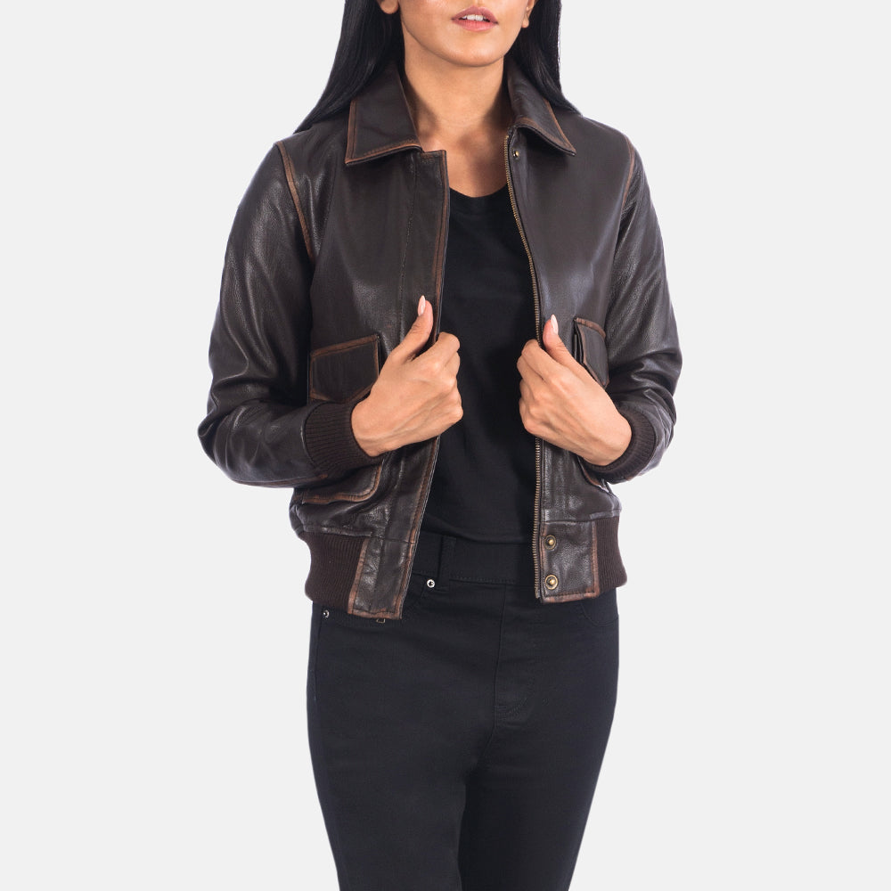 Front view of Bearsden brown bomber jacket – classic men’s outerwear for fall and winter in the USA

Bearsden men’s leather bomber jacket in brown – timeless American aviation-inspired fashion

Side profile of brown Bearsden bomber jacket – premium leather jacket for U.S. men

Close-up of brown leather texture on Bearsden bomber jacket – durable and stylish outerwear made for American lifestyles

Model wearing Bearsden brown bomber jacket – casual leather look for men in the United States

