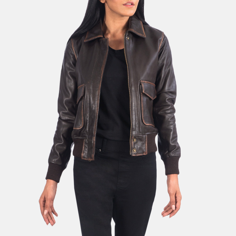 Front view of Bearsden brown bomber jacket – classic men’s outerwear for fall and winter in the USA

Bearsden men’s leather bomber jacket in brown – timeless American aviation-inspired fashion

Side profile of brown Bearsden bomber jacket – premium leather jacket for U.S. men

Close-up of brown leather texture on Bearsden bomber jacket – durable and stylish outerwear made for American lifestyles

Model wearing Bearsden brown bomber jacket – casual leather look for men in the United States

