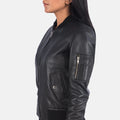 Front view of Dumfries women’s black leather bomber jacket – modern outerwear for U.S. street style

Dumfries women’s bomber jacket in black leather – bold, American-inspired fashion piece

Close-up of Dumfries black leather texture – premium bomber jacket for women in the United States

Model wearing Dumfries black bomber jacket – stylish women’s leather outerwear for everyday wear in the USA

Back of Dumfries women’s bomber jacket in black – minimalist, durable leather jacket with U.S. fashion appeal