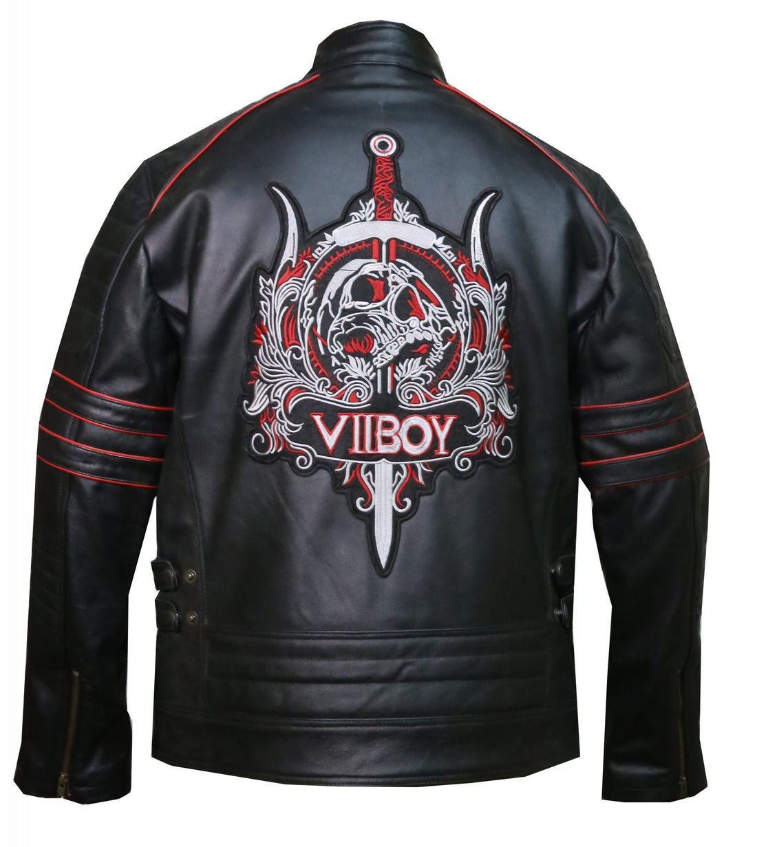 Men’s VII BOY genuine leather jacket in black with sleek modern design

