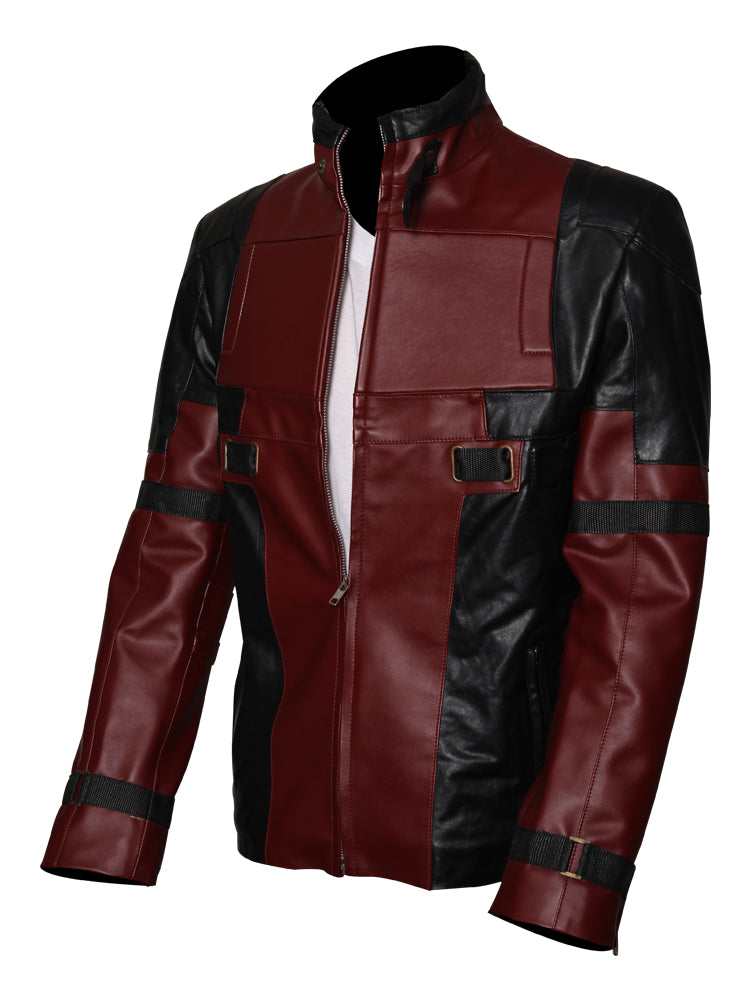 Deadpool Leather Jacket Close-Up