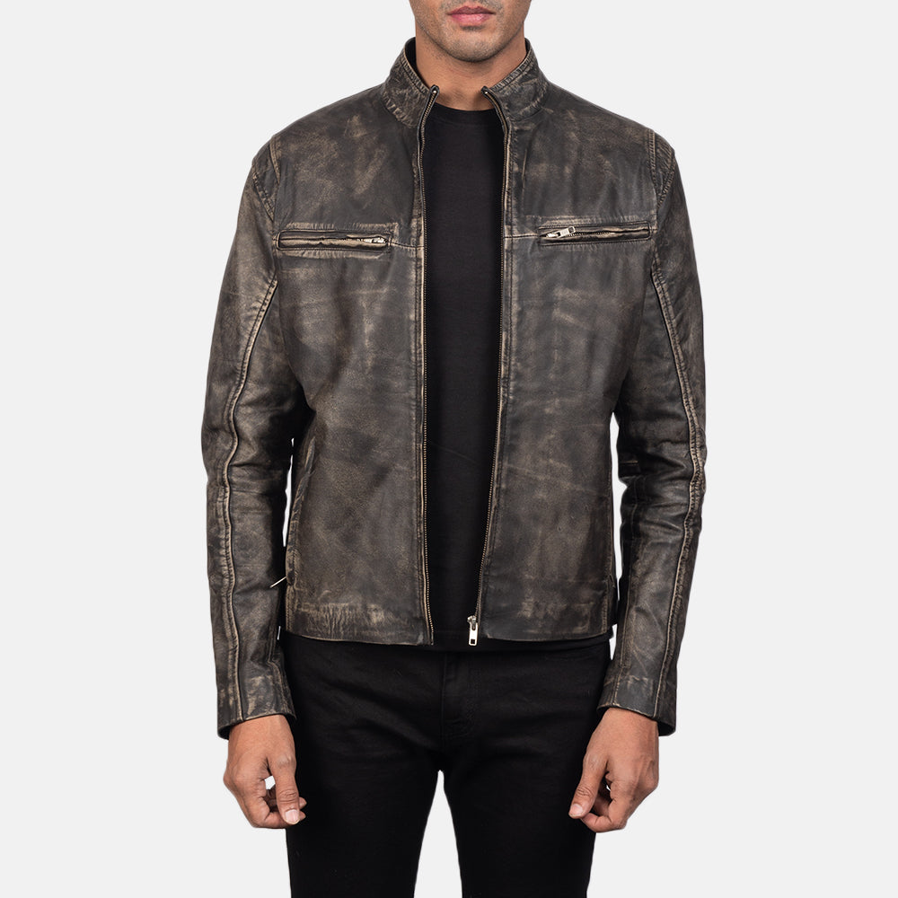Men's Stylish Distressed Brown Jacket - Arvo 