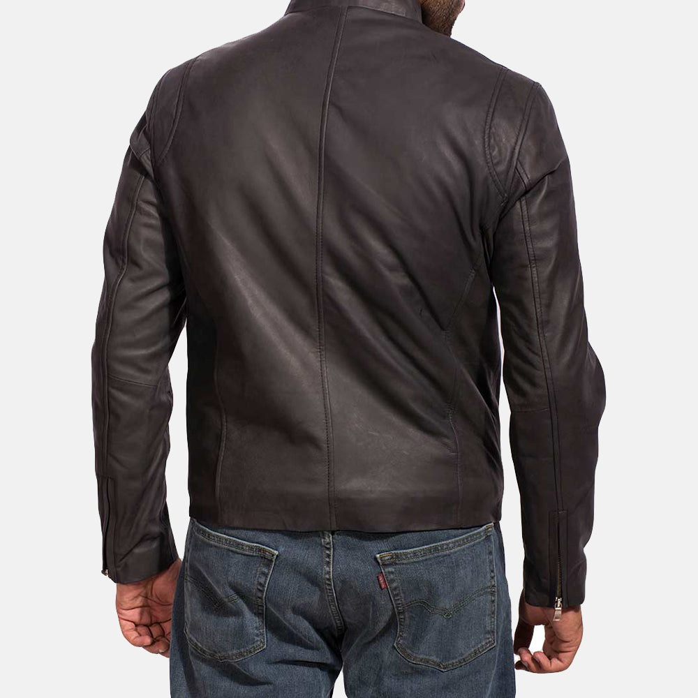 Men's Iconic Black Leather Motorcycle Jacket - Arvo 