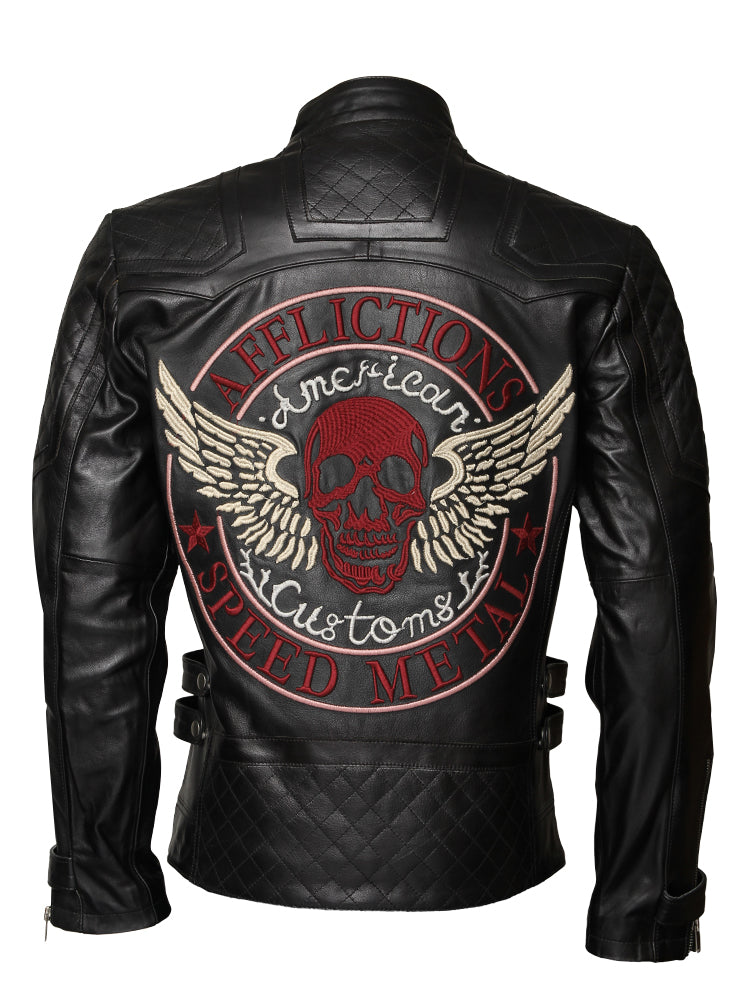Mens Affliction Leather Jacket - Arvo 