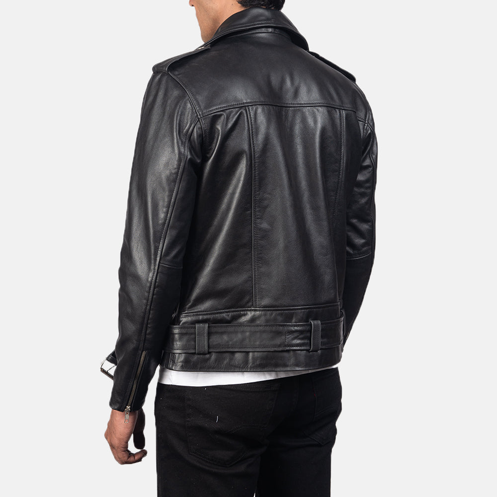 Mens Stylish Black Leather Jacket - Arvo 