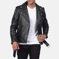 Mens Stylish Black Leather Jacket - Arvo 